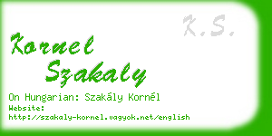 kornel szakaly business card